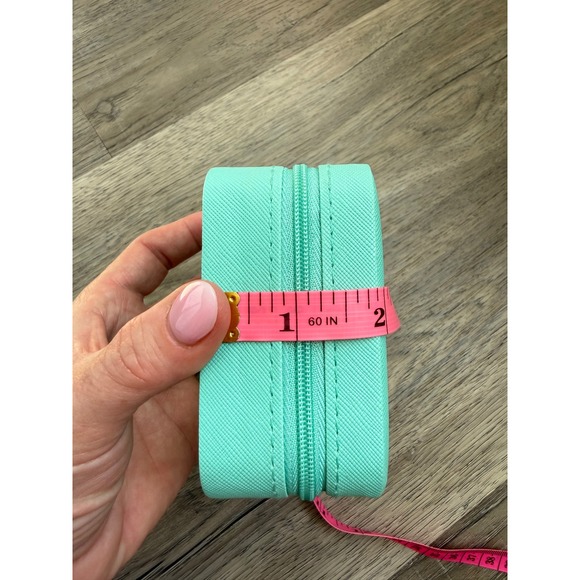 Mallory Travel Jewelry Case – Turquoise Compact Organizer w/ Ring Slots - Picture 9 of 9